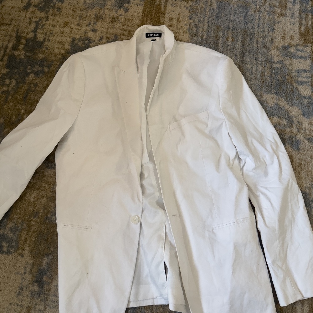 40R White Suit Blazer